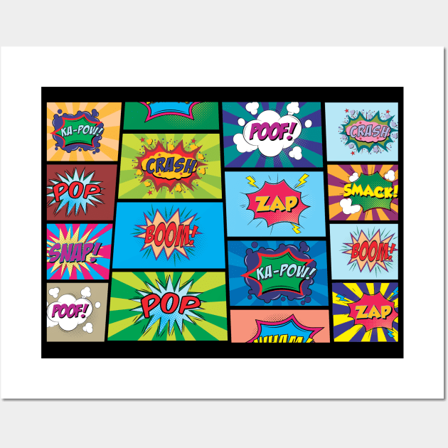 Crash Boom Kapow Comic Inspired Design Wall Art by Brobocop